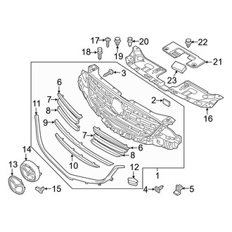 Mazda OE - Front Bumper & Grille - Grille & Components