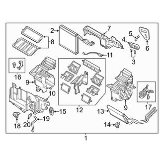 Mazda OE - Air Conditioner & Heater - Evaporator & Heater Components (With Manual A/C)