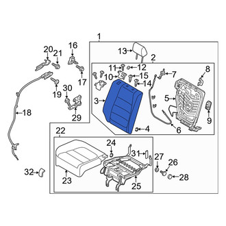 Mazda OE - Rear Left Seat Back Cushion Cover