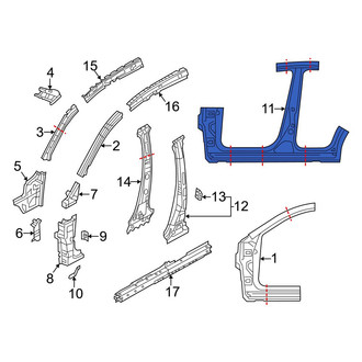 Mazda OE - Left Body B-Pillar and Rocker Panel