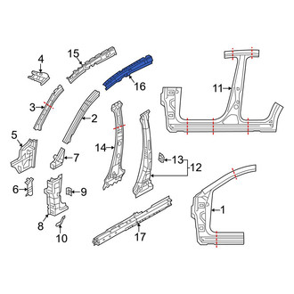 Mazda OE - Right Roof Side Rail Reinforcement