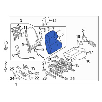 Mazda OE - Front Left Seat Back Cushion Cover