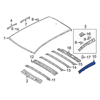 Mazda OE - Right Roof Side Rail Reinforcement