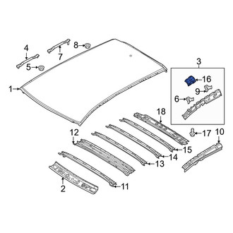 Mazda OE - Rear Left Roof Side Rail Reinforcement Bracket