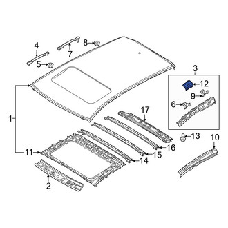 Mazda OE - Rear Right Roof Side Rail Reinforcement Bracket