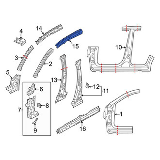 Mazda OE - Left Roof Side Rail Reinforcement