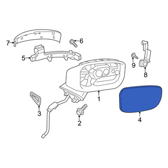 Mazda OE - Front Left Door Mirror Glass