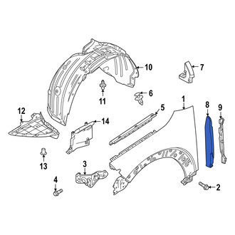 Mazda OE - Front Left Lower Fender Insulator