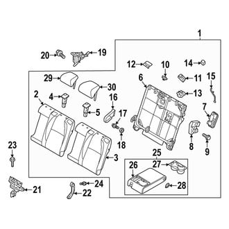 Mazda OE - Seats & Tracks - Rear Seat Components (Seat Back, 60% Side)