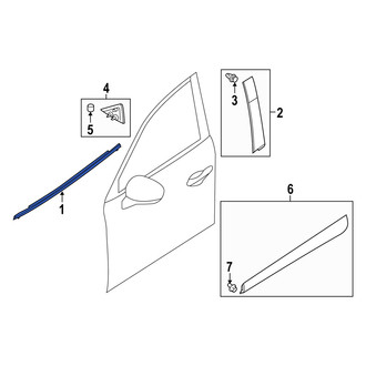 Mazda OE - Front Right Door Belt Molding
