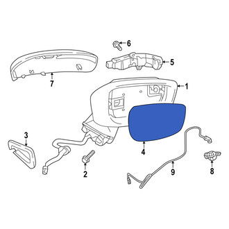 Mazda OE - Front Left Door Mirror Glass