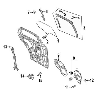 Mazda OE - Rear Door - Glass & Hardware