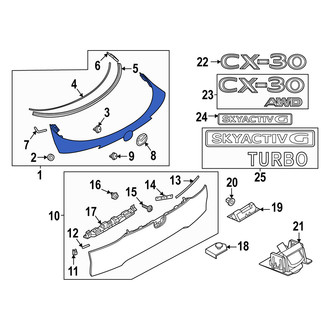Mazda OE - Rear Upper Liftgate Finish Panel