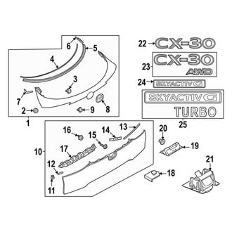 Mazda OE - Lift Gate - Exterior Trim
