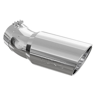 MBRP® - 304 SS Round 30 Degree Rolled Edge Angle Cut Clamp-On Polished Exhaust Tip