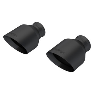 MBRP® - Armor BLK™ 304 SS Round Angle Cut Clamp-On Double-Wall Black Coated Exhaust Tips