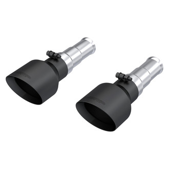 MBRP® - Armor BLK™ 304 SS Round Angle Cut Clamp-On Double-Wall Black Coated Exhaust Tips