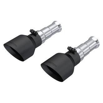 MBRP® - Armor BLK™ 304 SS Round Angle Cut Clamp-On Double-Wall Black Coated Exhaust Tips
