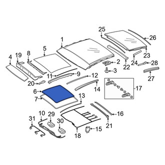 Mercedes-Benz OE - Inner Sunroof Glass Seal