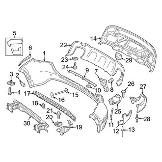 Mercedes-Benz OE - Rear Bumper - Bumper & Components (With AMG Line, Bumper Cover & Components)