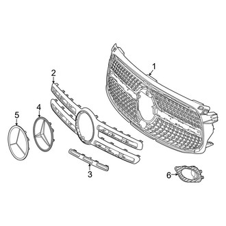 Mercedes-Benz OE - Front Bumper & Grille - Grille & Components (W/O AMG Line), (Base / 4Matic)