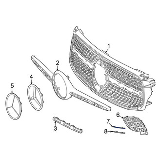 Mercedes-Benz OE - Front Left Upper Grille Molding