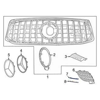 Mercedes-Benz OE - Front Left Upper Grille Molding