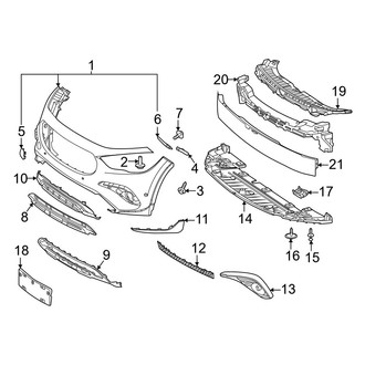 Mercedes-Benz OE - Front Bumper & Grille - Bumper & Components (W/O AMG Line)