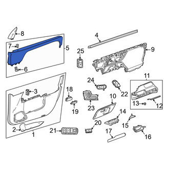 Mercedes-Benz OE - Front Left Upper Inner Door Interior Trim Panel
