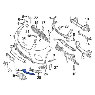 Mercedes-Benz OE - Rear Left Bumper Trim