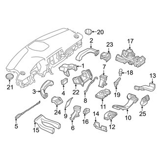 Mercedes-Benz OE - Instrument Panel - Ducts (HVAC System), (166.064 Body Code / 292.364 Body Code 3.0L)