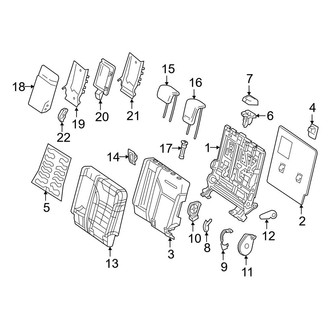 Mercedes-Benz OE - Seats & Tracks - Rear Seat Components (Left Section Only, Upper Components)
