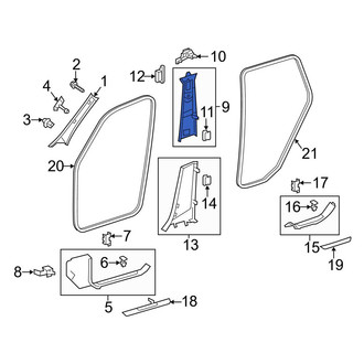Mercedes-Benz OE - Left Upper Door Pillar Post Trim Set
