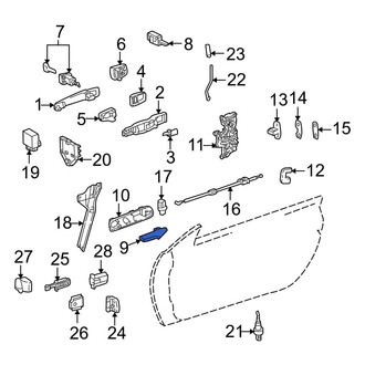 Mercedes-Benz OE - Rear Right Inner Interior Door Handle