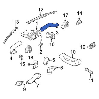 Mercedes-Benz OE - Front Right Instrument Panel Air Duct