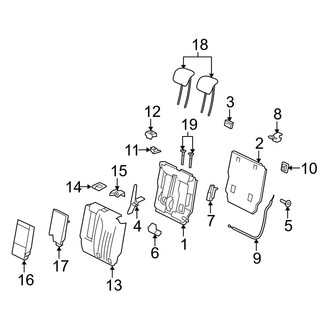 Mercedes-Benz OE - Seats & Tracks - Rear Seat Components (Left Section Only, Upper Components)