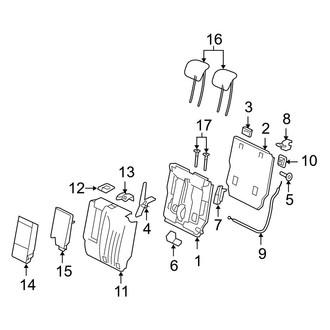 Mercedes-Benz OE - Seats & Tracks - Rear Seat Components (Left Section Only, Upper Components), (3.5L)