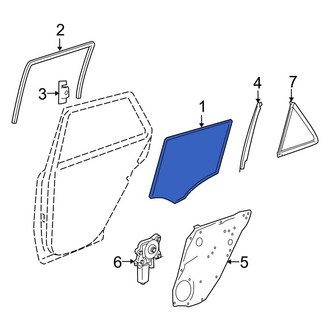 Mercedes-Benz OE - Rear Right Door Glass