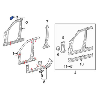 Mercedes-Benz OE - Left Upper Body A-Pillar Reinforcement