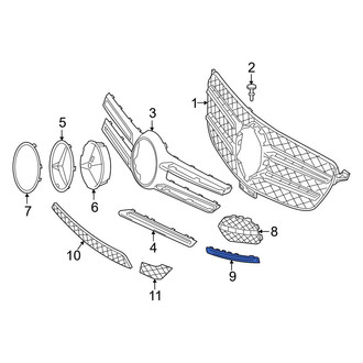Mercedes-Benz OE - Front Right Lower Grille Molding