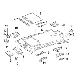 Mercedes-Benz OE - Roof - Interior Trim (W/O Panoramic Roof), (Sport Utility W166 Body Code)