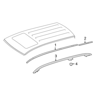 Mercedes-Benz OE - Roof - Exterior Trim (With Panoramic Roof), (Sport Utility W166 Body Code)