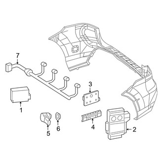 Mercedes-Benz OE - Rear Bumper - Electrical Components (W/O AMG Package), (Sport Utility W166 Body Code)