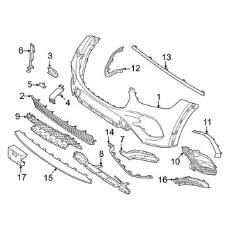 Mercedes-Benz OE - Front Bumper & Grille - Bumper & Components (With AMG Line Cover & Components)