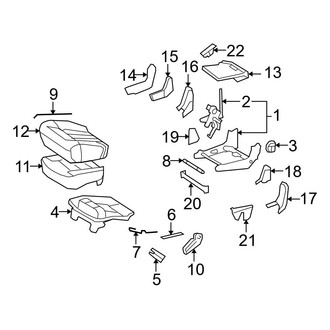 Mercedes-Benz OE - Seats & Tracks - Rear Seat Components (Lower Components, Right Section Only)