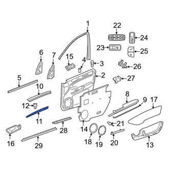 Mercedes-Benz OE - Rear Left Upper Door Trim Molding