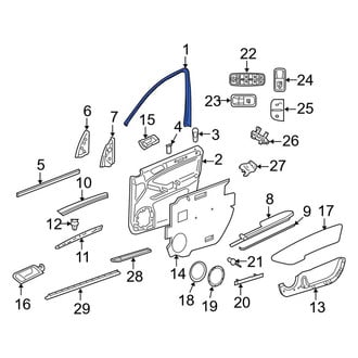 Mercedes-Benz OE - Rear Left Door Window Molding