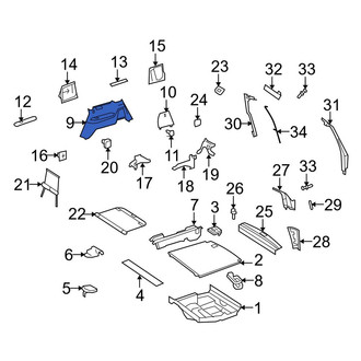 Mercedes-Benz OE - Rear Right Lower Interior Quarter Panel Trim Panel