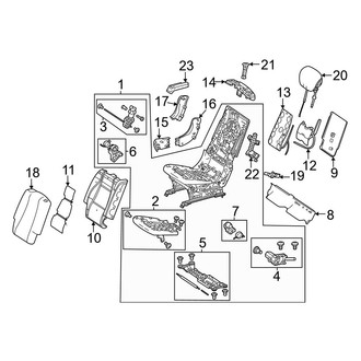 Mercedes-Benz OE - Seats & Tracks - Second Row Seats (40% Side, 7 Passenger, Bench Upper Components)