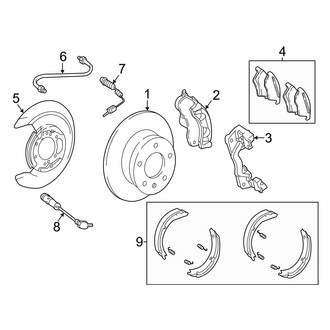 Mercedes-Benz OE - Rear Suspension - Brake Components